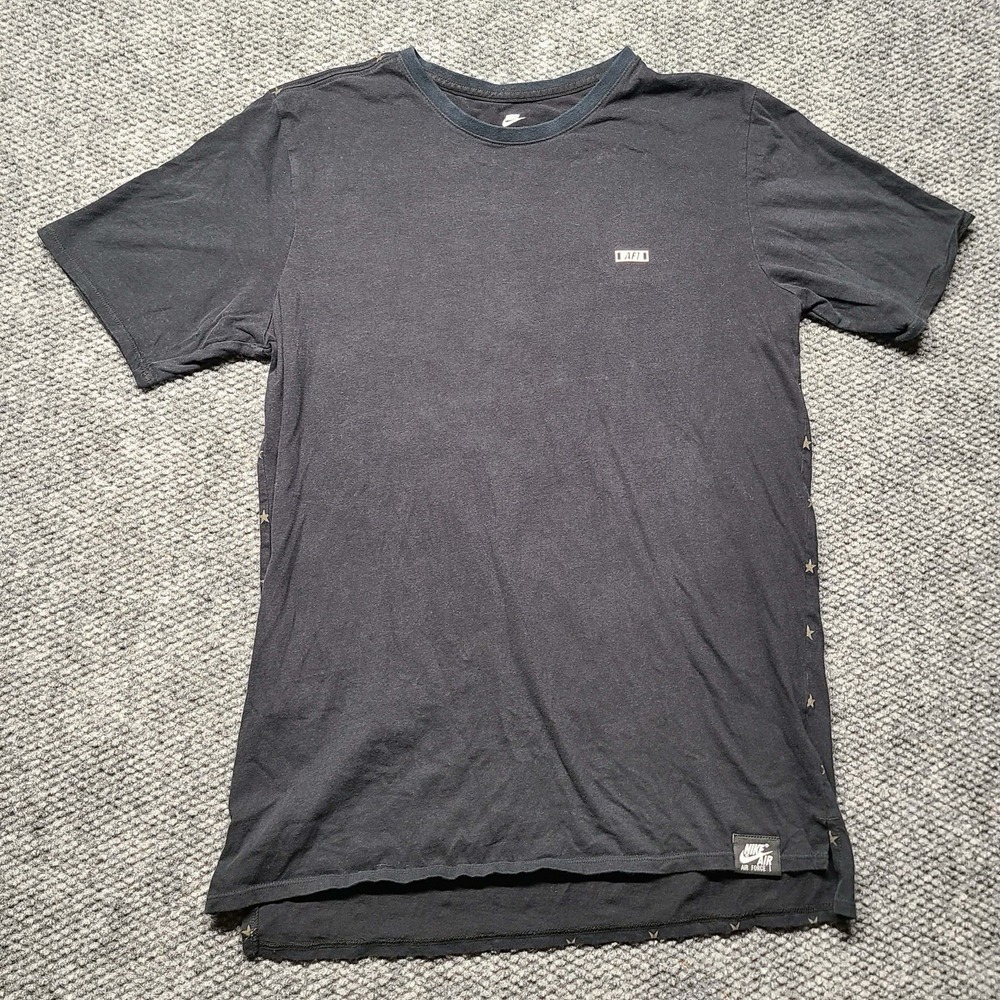 Nike NSW T-Shirt Mens Size M Black Stars Graphic Retro AF1 Sportswear Tee